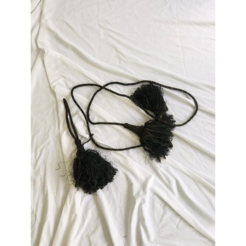 Vintage Green Tassel Rope Belt